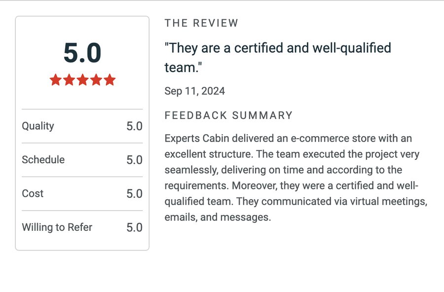 Clutch verified review for Experts Cabin, Shopify developer in Pakistan