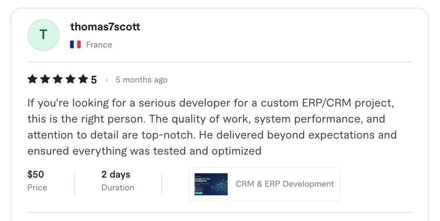 Verified Fiverr review for Experts Cabin, Shopify developer in Pakistan